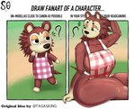 anthro apron apron_only clothed clothing duo female freckles partially_clothed style_emulation text souley69 animal_crossing nintendo sable_able eulipotyphlan hedgehog mammal english_text