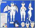 2021 abs absurd_res alien angry antennae_(anatomy) anthro arthropod aurathecynders azmia_ryial big_breasts blonde_hair blue_eyes blue_nipples breasts butt canid canine canis carapace digitigrade english_text female fur genitals hair hi_res insect kyoth_(species) long_hair looking_at_viewer mammal melee_weapon model_sheet muscular naughty_face neck_tuft nipples nude plating polearm pussy sad scar solo spear standing tentacles text thick_thighs tongue tongue_out tuft weapon white_body white_fur wings wolf