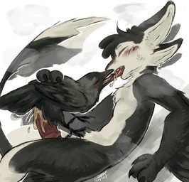 3_fingers 4_ears ambiguous_gender ambiguous_penetrated ambiguous_penetration animal_genitalia animal_penis anthro anthro_on_feral anthro_penetrating anthro_penetrating_feral avian_feet beak beak_kiss bestiality bestiality_kiss big_penis biped bipedal_feral black_beak black_body black_claws black_feathers black_feet black_finger_claws black_fur black_hair black_tail black_toe_claws black_wings blush blush_lines bodily_fluids chest_tuft claws countershade_face countershade_torso countershading cum cum_drip cum_in_mouth cum_inside cum_on_own_penis cum_on_penis cum_on_self cum_splatter cumshot dominant dripping drooling duo ejaculation enjoying equine_genitalia equine_penis erection eyes_closed feathered_wings feathers feet feral feral_penetrated finger_claws fingers fleshlight_position french_kissing from_front_position fur genital_fluids genitals grey_body grey_feathers hair holding_character interspecies kissing larger_anthro larger_dom larger_male leaking leaking_cum leaning leaning_backward looking_pleasured lying male male/ambiguous male_anthro male_on_feral male_penetrating male_penetrating_ambiguous male_penetrating_feral mastery_position medial_ring multi_ear multicolored_body multicolored_feathers multicolored_fur nude nude_anthro on_back on_bottom on_top open_beak open_mouth orgasm penetration penile penile_penetration penis pink_genitals pink_penis pink_tongue red_genitals red_penis rictal_bristles ridiculous_fit saliva saliva_drip saliva_on_tongue saliva_string sex side_view simple_background sitting size_difference slim smaller_ambiguous smaller_feral smaller_penetrated steam sweat sweatdrop tail tail_feathers tail_tuft talons tapering_penis teeth text toe_claws toes tongue tongue_out tuft tufted_fur two_tone_body white_background white_body white_countershading white_feathers white_fur white_tail winged_arms wings kestrel_(artist) fyr_(fenrir784) teek avali avian bird corvid jackdaw oscine passerine western_jackdaw 2026 artist_name colored colored_sketch digital_drawing_(artwork) digital_media_(artwork) english_text hi_res shaded signature simple_shading sketch male_(lore) maleherm_(lore)