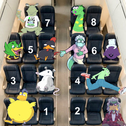 aircraft airplane alcohol angry anthro beak beverage black_body blue_bottomwear blue_clothing blue_jeans blue_pants bottomless bottomwear brown_body chair clothed clothing dancing denim denim_bottomwear denim_clothing elderly_female eyestalks eyewear female flannel_shirt furniture glasses green_body green_head grey_body grey_hair group hair holding_glass holding_object inside_airplane jeans looking_at_viewer male non-mammal_hair on_chair orange_beak pants photo_background pink_clothing pink_shirt pink_topwear prosthetic prosthetic_leg prosthetic_limb purple_body round_body shirt shirt_only sitting sitting_on_chair sock_puppet t-shirt t-shirt_only text topwear topwear_only vehicle wearing_glasses white_clothing white_shirt white_t-shirt white_topwear yellow_beak yellow_body anti_dev brogulls the_secret_lives_of_flowers where_you_sitting? birk_n._stocking blamer_(brogulls) brooks_(anti_dev) gamer_(brogulls) lasker_burke pleembo_(anti_dev) tripp's_grandma_(anti_dev) alien american_opossum anatid anole anseriform avian bird chicken duck finch galliform lizard mammal marsupial oscine passerine phasianid reptile scalie waddling_head 1:1 2026 digital_drawing_(artwork) digital_media_(artwork) english_text meme mixed_media photography_(artwork)