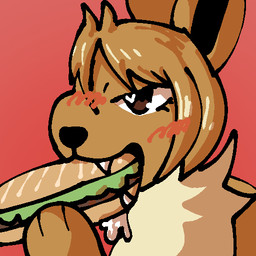 blush bodily_fluids bread cute_fangs dripping drooling eating eating_food fangs feral food food_fetish food_play heart_eyes heart_symbol holding_food holding_object lettuce male meat plant red_background saliva sandwich_(food) simple_background solo stare sub_sandwich teeth vegetable jackrabbit_(artist) nintendo pokemon munchkin_(jackrabbit) canid canine eevee generation_1_pokemon mammal pokemon_(species) 1:1 bust_portrait digital_drawing_(artwork) digital_media_(artwork) ibispaint_(artwork) icon portrait shaded nonbinary_(lore) trans_(lore) trans_man_(lore)