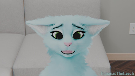 anthro blue_body blue_fur cactus dolly_zoom ears_down ears_up female fur furniture green_eyes looking_at_viewer outlet pink_nose pivoted_ears plant sofa solo whiskers wide_eyed zoom_in bananastheleech ruaidri_(modeler) kraft_trio felid feline mammal 16:9 3d_(artwork) 3d_animation animated digital_media_(artwork) hi_res no_sound short_playtime video widescreen