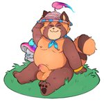 anthro balls belly brown_body brown_fur clothing erection foreskin fur genitals hat headgear headwear humanoid_genitalia humanoid_penis male moobs nipples overweight overweight_anthro overweight_male penis sitting solo shyybuchi league_of_legends riot_games tencent spirit_blossom_teemo teemo_(lol) canid canine mammal raccoon_dog tanuki yordle 1:1 2020