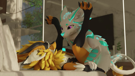 anal anal_penetration animal_genitalia animal_penis anthro anthro_on_anthro anthro_penetrated anthro_penetrating anthro_penetrating_anthro bouncing_penis building canine_genitalia canine_penis claws duo erection fluffy fluffy_ears fluffy_tail from_front_position fur furniture genitals glowing glowing_body glowing_eyes glowing_genitalia glowing_penis horn house leg_grab lying male male/male male_penetrated male_penetrating male_penetrating_male moan neck_tuft nose_kiss nose_to_nose on_back on_top on_top_of_another orange_body orange_fur penetration penile penile_penetration penis penis_in_ass pinned raised_leg sex tail tuft white_body white_fur alpro mythology deuzear dragon mythological_creature mythological_scalie nardoragon scalie 16:9 3d_(artwork) 3d_animation animated digital_media_(artwork) hi_res high_framerate short_playtime sound widescreen