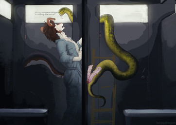 2_penises animal_genitalia animal_penis anthro anthro_on_feral anthro_penetrating anthro_penetrating_feral bestiality cloacal cloacal_penetration cloacal_rectum_penetration clothing dialogue duo erection feral feral_penetrated genitals glory_hole hair hemipenes interspecies knot knot_root knotting male male/male male_penetrated male_penetrating male_penetrating_male multi_genitalia multi_penis open_mouth penetration penile penile_penetration penis penis_in_cloaca sex side_view standing tail talking_feral text tongue tongue_out herpydragon canid canine canis domestic_dog mammal reptile scalie snake english_text hi_res