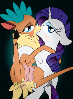 animal_genitalia antlers anus bedroom_eyes black_background blue_antlers blue_eyes blush chest_tuft cloven_hooves dewclaw_hooves dipstick_ears dock_(anatomy) duo ear_markings eyelashes female female/female feral feral_on_feral floppy_ears genitals holding_each_other hooves horn interspecies kiss_on_lips kissing looking_at_viewer mane multicolored_ears narrowed_eyes oral outline plump_labia puffy_anus purple_mane scut_tail seductive short_tail simple_background sloppy_kiss tail tuft vulva noodlestoat friendship_is_magic hasbro my_little_pony mythology them's_fightin'_herds rarity_(mlp) velvet_reindeer_(tfh) deer equid equine mammal mythological_creature mythological_equine new_world_deer reindeer unicorn 2015 absurd_res crossover digital_media_(artwork) hi_res