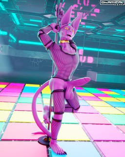 anthro balls butt clothing dancing erection feet fishnet_clothing fishnet_legwear genitals hairless legwear looking_at_viewer male muscular muscular_male nails nipples nude open_mouth penis pole pole_dancing purple_body sharp_nails sharp_teeth solo standing stripper stripper_pole swimwear teeth toes topwear okamical okamical_(modeler) dragon_ball dragon_ball_super beerus domestic_cat felid feline felis hairless_cat mammal sphynx_(cat) 3d_(artwork) 4:5 absurd_res digital_media_(artwork) hi_res