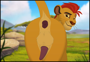 animal_genitalia balls black_border border erection feral genitals male male_feral penis solo young young_feral young_male kaion disney the_lion_guard the_lion_king kion_(the_lion_guard) felid lion mammal pantherine hi_res