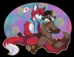 brazil duo heart_symbol love male chiva_(artist) alec_(alecrc) shoki canid canine fox mammal procyonid raccoon raccoon_dog tanuki absurd_res alpha_channel hi_res