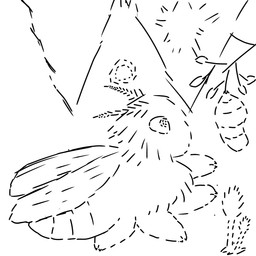antennae_(anatomy) arthropod_abdomen cocooned duo fantasy_world female feral fur lying on_front plant solo waiting wings world_of_distorted slezion_(artist) arthropod insect lepidopteran moth 1:1 hi_res monochrome sketch