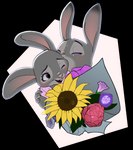 4_fingers abstract_background anthro blush bouquet buckteeth clothing dipstick_ears ear_markings female fingers flower flower_bouquet holidays hug kissing_head multicolored_ears one_eye_closed plant purple_eyes rose_(flower) shirt sunflower teeth topwear ciwi disney mother's_day zootopia bonnie_hopps judy_hopps lagomorph leporid mammal rabbit 2023 alpha_channel hi_res daughter_(lore) mother_(lore) mother_and_child_(lore) mother_and_daughter_(lore) parent_(lore) parent_and_child_(lore) parent_and_daughter_(lore)