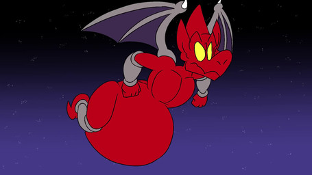 anklet anthro bloated bracelet butt empty_eyes featureless_chest flying humanoid_pointy_ears jewelry male membrane_(anatomy) membranous_wings nude overweight overweight_male pointy_ears red_body solo wings comicfiruko firebrand demon gargoyle red_arremer 16:9 2d_animation animated digital_media_(artwork) hi_res loop no_sound short_playtime video widescreen