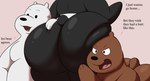 2024 absurd_res adopted_(lore) anthro bear big_butt black_body black_fur black_nose black_tail brother_(lore) brothers_(lore) brown_bear brown_body brown_ears brown_fur brown_tail butt butt_grab cartoon_network colossalstars digital_media_(artwork) english_text frown fur giant_panda grizzly_(we_bare_bears) grizzly_bear group half-closed_eyes hand_on_butt head_on_butt hi_res huge_butt ice_bear_(we_bare_bears) male mammal narrowed_eyes panda_(we_bare_bears) pink_background polar_bear short_tail sibling_(lore) simple_background standing tail text thick_thighs tongue trio ursine we_bare_bears white_body white_ears white_fur