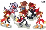 accessory angry anthro blue_eyes bow_(feature) bow_accessory bow_ribbon brown_hair centered_hair_bow dipstick_tail female glowing glowing_eyes group hair hair_accessory hair_bow hair_ribbon machine markings nervous ponytail red_eyes ribbons simple_background surrounded tail tail_markings white_background bladetigerx runhurd archie_comics sega sonic_the_hedgehog_(archie) sonic_the_hedgehog_(comics) sonic_the_hedgehog_(series) fiona_fox canid canine fox mammal robot