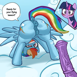 animal_genitalia animal_penis animal_vulva anus big_butt big_penis blue_vulva blush bodily_fluids butt dock_(anatomy) duo equine_genitalia equine_penis equine_vulva erection female feral first_person_view genital_fluids genitals gynomorph horn intersex intersex/female looking_back outside penis precum puffy_anus smile smiling_at_another spread_wings tail vulva wings hexecat friendship_is_magic hasbro my_little_pony mythology rainbow_dash_(mlp) twilight_sparkle_(mlp) equid equine horse mammal mythological_creature mythological_equine pegasus pony winged_unicorn 1:1 absurd_res hi_res