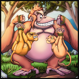 black_border border bound captured damsel_in_distress female feral frown group guy_in_distress hogtied hoist kidnapping male male/female restraints scared scowl tail trio raptorroper disney the_jungle_book the_lion_king king_louie nala_(the_lion_king) simba_(the_lion_king) ape felid haplorhine lion mammal monkey orangutan pantherine primate 1:1 digital_media_(artwork) hi_res