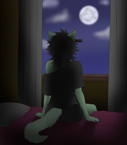 anthro female green_body knife light moon moonlight solo caucau123 khaela felid feline mammal undead zombie hi_res