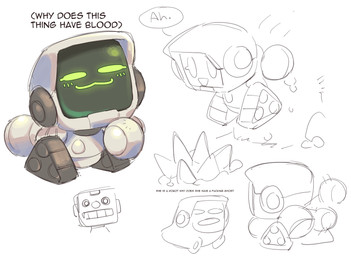 :3 asking_why black_text blush blush_lines eyelashes female female_humanoid glowing glowing_blush glowing_eyelashes glowing_eyes glowing_mouth green_blush green_eyelashes green_eyes green_mouth grey_body machine narrowed_eyes not_furry open_mouth open_smile screen screen_face simple_background smile smug smug_expression smug_eyes smug_face solo speech_bubble spikes text white_background caliginous spelunky spelunky_2 lise_project ghost humanoid robot robot_humanoid spirit 2021 english_text shaded