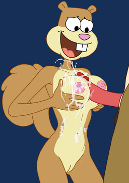 anthro bodily_fluids breast_play breasts cum cum_on_body cum_on_breasts duo ejaculation erection female female_focus genital_fluids genitals male male/female nipples nude open_mouth orgasm penis sex simple_background smile solo_focus standing tail tan_body titfuck transparent_background vulva dullehan nickelodeon spongebob_squarepants sandy_cheeks mammal rodent sciurid tree_squirrel 2025 alpha_channel hi_res