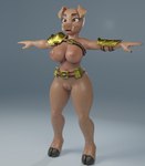 anthro armor belt big_breasts breasts ear_piercing ear_ring female genitals nipples nude piercing plump_labia pussy ring_piercing simple_background solo tusks mayosplash microsoft minecraft mojang xbox_game_studios domestic_pig mammal piglin suid suine sus_(pig) 2023 3d_(artwork) absurd_res digital_media_(artwork) hi_res