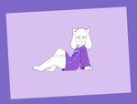 anthro clothing eyewear fur glasses green_eyes horn male paws robe simple_background sitting solo white_body white_fur cappuchino third-party_edit undertale undertale_(series) asriel_dreemurr bovid caprine goat mammal absurd_res hi_res