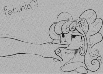duo female fingers cosmonaut hasbro my_little_pony anon petunia_petals equid equine horse mammal pony digital_drawing_(artwork) digital_media_(artwork) monochrome