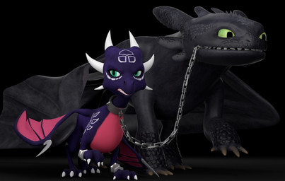 annoyed bared_teeth bdsm black_background black_body chain chain_leash collar dominant dominant_male duo female feral green_eyes grumpy horn larger_male leash leash_in_mouth male male/female markings membrane_(anatomy) membranous_wings object_in_mouth petplay questionable_consent roleplay scales simple_background size_difference smaller_female submissive submissive_female teeth wings wingsandfire72 activision dreamworks european_mythology how_to_train_your_dragon mythology spyro_the_dragon cynder toothless dragon fury_(httyd) mythological_creature mythological_scalie night_fury scalie western_dragon 3d_(artwork) blender_(artwork) crossover digital_media_(artwork) hi_res