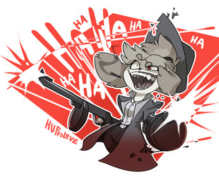 anthro cigarette clothing female floppy_ears fur gun hat headgear headwear holding_gun holding_object holding_ranged_weapon holding_weapon laugh mafia open_mouth ranged_weapon red_eyes smoke solo submachine_gun teeth thompson_gun tongue weapon huffslove animal_crossing nintendo isabelle_(animal_crossing) canid canine canis domestic_dog mammal 2019 hi_res signature