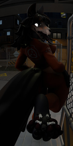 4_toes anthro big_breasts black_body black_ears black_hair black_inner_ear black_mouth black_tail bone breasts clothed clothed_anthro clothed_female clothed_human clothed_male clothing duo feet female female_anthro foot_fetish foot_focus fully_clothed fully_clothed_anthro fully_clothed_female fully_clothed_human fully_clothed_male fur glowing glowing_eyes hair human_on_anthro interspecies larger_anthro larger_female lifting_another long_tongue looking_at_another looking_at_viewer looking_back looking_back_at_another looking_back_at_viewer male male/female male_human micro on_foot on_one_leg open_mouth orange_clothing pawpads paws rear_view sharp_teeth size_difference skull skull_head smaller_human smaller_male standing tail teeth toes tongue tongue_out white_eyes cynthiaacid da.nilkaz_(modeler) scp_foundation mal0 scp-1471-a scp-1471-a_(da.nilkaz) canid canine cryptid human mammal monster 1:2 2025 3d_(artwork) absurd_res blender_(artwork) digital_media_(artwork) hi_res