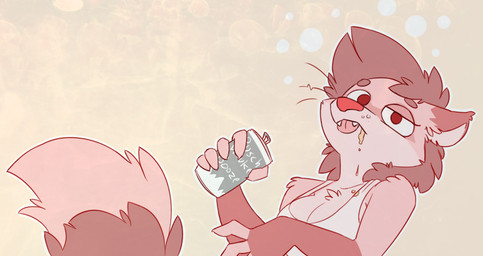 alcohol anthro beverage bubble drunk drunk_bubble female solo substance_intoxication josycid jesse_(josycid) mammal procyonid raccoon
