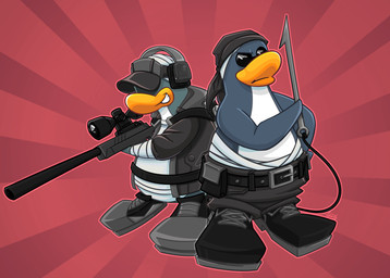 accessory ambiguous_gender anthro bandage bandaged_arm bandaged_head beak belt boots bottomwear clothed clothing duo electronics eyewear feathers footwear glasses grey_body grey_feathers gun hat headband headgear headphones headwear hidden_eyes holding_gun holding_hook holding_melee_weapon holding_object holding_ranged_weapon holding_weapon hook kerchief meat_hook melee_weapon multicolored_body multicolored_skin pants ranged_weapon rifle round_glasses shirt shoes sniper sniper_rifle standing sunglasses teeth teeth_showing toothed_beak topwear topwear_up two_tone_body two_tone_skin weapon white_body white_feathers glitcharttv club_penguin madness_combat deimos_(madness_combat) sanford_(madness_combat) avian bird penguin absurd_res digital_media_(artwork) hi_res tagme