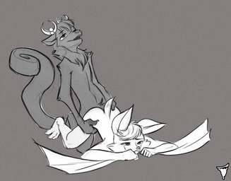 3_toes accessory ambiguous_penetration anthro bat_wings bell bell_accessory butt butt_grab claws doggystyle duo ears_down eye_roll feet female from_behind_position fur furgonomics grey_background gripping_leg hair hand_on_butt hand_on_leg hand_on_thigh hip_grab horn horn_accessory horn_bell long_tail male male/female membrane_(anatomy) membranous_wings noise_filter one_ear_up open_mouth penetration pivoted_ears ribbons sex simple_background tail teeth toes tongue tongue_out tuft wings bmbrigand ink_(neonwabbit) vaela bat mammal mink mustelid musteline true_musteline 2026 digital_drawing_(artwork) digital_media_(artwork) guide_lines monochrome sketch watermark