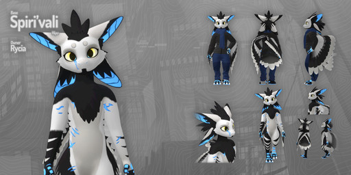 anthro biped front_view looking_at_viewer pose rear_view side_view simple_background solo text virtual_reality rycia vtuber 2:1 3d_(artwork) absurd_res adobe_photoshop_(artwork) character_name digital_media_(artwork) english_description english_text hi_res model_sheet substance_painter_(artwork)