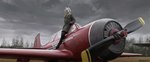 aircraft airplane anthro boots clothing cloud cloudy_sky female footwear hair horn jacket pilot plant scarf shoes sky topwear tree vehicle white_hair geewolf capcom resident_evil bovid caprine goat mammal 2025 digital_media_(artwork) hi_res signature