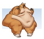 anthro belly belly_overhang big_belly big_butt brown_body brown_fur butt chubby_cheeks clothing double_chin fat_rolls footwear footwear_only fur love_handles male moobs morbidly_obese morbidly_obese_anthro morbidly_obese_male mostly_nude navel nipples obese obese_anthro obese_male open_mouth overweight overweight_anthro overweight_male sitting socks socks_only solo squish tan_body tan_fur teeth thick_thighs wide_hips mcsimpburger friedrich_johansen canid canine canis domestic_dog german_shepherd herding_dog mammal pastoral_dog hi_res