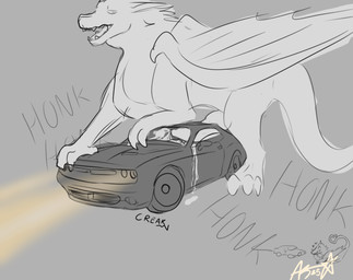 bodily_fluids car car_alarm claws creaking cum cum_drip cum_in_car cum_inside cum_spill dragons_fucking_cars dripping excessive_cum excessive_genital_fluids feral genital_fluids genitals headlight heart_symbol looking_pleasured male onomatopoeia open_mouth penis smug_grin solo sound_effects tail teeth text vehicle wings axxelroze mythology dragon mythological_creature mythological_scalie scalie hi_res monochrome signature