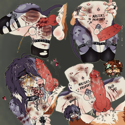 abuse animal_genitalia animal_penis anthro blood blood_in_ass blood_in_mouth bodily_fluids body_writing bruised canine_genitalia canine_penis chastity_cage chastity_device clothing cum cum_in_chastity_cage cum_in_mouth cum_inside cum_while_chaste dominant duo facial_piercing femboy genital_fluids genital_piercing genitals gore incontinence larger_dom legwear male male/male multi_nipple nipple_piercing nipples nose_piercing nose_ring painful_penetration peeing penis penis_piercing piercing ring_piercing rough_sex sex size_difference text urine violence watersports uselesspuppy canid canine canis domestic_dog hunting_dog mammal sighthound spitz english_text hi_res