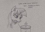 cake candle dessert doesnotexist english_text equid equine fire food friendship_is_magic hasbro hi_res horn looking_down mammal mane my_little_pony mythological_creature mythological_equine mythology open_mouth pen_(artwork) solo text traditional_media_(artwork) twilight_sparkle_(mlp) unicorn