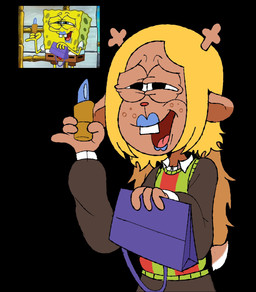 anthro blonde_hair blue_lipstick brown_body clothed clothing female hair lipstick makeup open_mouth purse iluvrabbitz deltarune nickelodeon spongebob_squarepants undertale_(series) noelle_holiday deer mammal new_world_deer reindeer hi_res reference_image