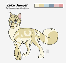 ambiguous_gender blonde_hair eyewear feral feral_with_hair feralized fluffy fluffy_tail fur glasses grey_eyes hair heart_nose heart_symbol long_tail pink_nose quadruped solo tail tan_body tan_fur white_body white_fur silveyytm attack_on_titan zeke_jaeger domestic_cat felid feline felis maine_coon mammal turkish_angora 2019 male_(lore)