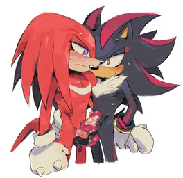 anthro balls black_body bodily_fluids clothing duo fist fluffy fluffy_chest frottage genital_fluids genitals gloves handwear humanoid_genitalia humanoid_penis leaking_precum male male/male penile penis penis_tentacles penises_touching precum purple_eyes red_body red_eyes sex simple_background standing standing_sex sweat tentacle_around_penis tentacles unusual_anatomy unusual_genitalia unusual_penis ben195r sega sonic_the_hedgehog_(series) knuckles_the_echidna shadow_the_hedgehog echidna eulipotyphlan hedgehog mammal monotreme 2026 absurd_res hi_res
