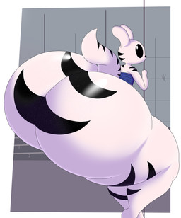 anthro big_butt butt climbing freckled_butt freckles huge_butt hyper hyper_butt male pole pole_between_legs solo cyandrive98 rain_world videocult arty_the_slugcat slugcat absurd_res hi_res