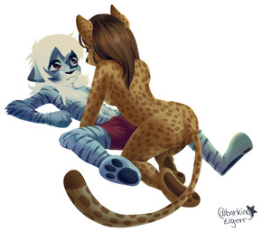 ambiguous_gender anthro butt clothing dominant dominant_female duo erection erection_under_clothing female fur male male/female striped_body striped_fur stripes t4t barkingtigerr dungeons_and_dragons hasbro wizards_of_the_coast animal_humanoid felid felid_humanoid humanoid mammal mammal_humanoid pantherine pantherine_humanoid tabaxi tiger_humanoid absurd_res hi_res nonbinary_(lore) trans_(lore) trans_man_(lore) trans_woman_(lore)