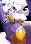 anthro armwear big_breasts breasts clothing elbow_gloves female fingerless_gloves gloves handwear huge_breasts legwear mostly_nude nipples solo thick_thighs thigh_highs wide_hips conditional_dnp jollyjack chloe_sinclaire mammal mephitid skunk 2023