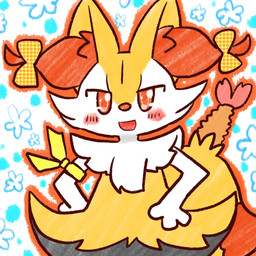 accessory ambiguous_anthro ambiguous_gender anthro armband biped blush blush_stickers bow_ribbon dipstick_tail food front_view hair_accessory hair_bow hair_ribbon hands_on_hips looking_at_viewer markings object_in_tail open_mouth open_smile outline ribbons shrimp_(food) smile solo tail tail_markings annyui0611 nintendo pokemon braixen canid generation_6_pokemon mammal pokemon_(species) 1:1 2023 digital_drawing_(artwork) digital_media_(artwork) half-length_portrait hi_res japanese_description portrait translated_description