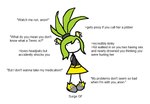 afrosoricid anonymous_artist anthro clothed clothing digital_media_(artwork) ear_piercing female fur gf_type_(meme) green_body hair humanoid idw_publishing mammal piercing sega simple_background solo sonic_the_hedgehog_(comics) sonic_the_hedgehog_(idw) sonic_the_hedgehog_(series) surge_the_tenrec tagme tenrec tenrec_humanoid text