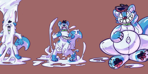 anthro anthro_to_inanimate base_one_layout basic_sequence black_hair black_pawpads blue_body blue_fur collar collar_only forced_smile fur glistening glistening_body goo_transformation hair inanimate_transformation inflatable linear_sequence looking_up male nozzle nude one_row_layout pawpads permanent_smile pink_pawpads scared simple_background smile solo standing surprised three_frame_image three_frame_sequence transformation transformation_sequence white_body white_fur dascarl animate_inanimate canid living_inflatable mammal 2021 absurd_res hi_res sequence