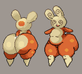ambiguous_anthro ambiguous_gender anal anal_fingering anthro big_butt biped butt countershade_butt countershade_head countershade_torso countershading featureless_crotch fingering fingering_self front_view grey_background huge_butt huge_thighs hyper hyper_butt leg_markings markings masturbation nude nude_ambiguous nude_anthro open_mouth open_smile orange_body rear_view shortstack simple_background slightly_chubby slightly_chubby_ambiguous slightly_chubby_anthro smile socks_(marking) solo spiral spiral_eyes standing tan_body tan_countershading thick_thighs gabessecretcave nintendo pokemon generation_3_pokemon pokemon_(species) spinda 2026 digital_media_(artwork) hi_res multiple_images pixel_(artwork)