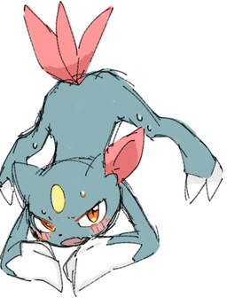 3_claws 3_tails ambiguous_gender ass_up blush blush_lines claws feral finger_claws grey_body jack-o'_pose kemono looking_at_viewer multi_tail orange_eyes pose red_tail simple_background solo tail toe_claws white_background yakiniku628 nintendo pokemon generation_2_pokemon pokemon_(species) sneasel