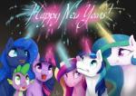 female feral fireworks green_eyes group happy horn male purple_body purple_scales scales silfoe friendship_is_magic hasbro my_little_pony mythology princess_cadance_(mlp) princess_celestia_(mlp) princess_luna_(mlp) shining_armor_(mlp) spike_(mlp) twilight_sparkle_(mlp) dragon equid equine mammal mythological_creature mythological_equine mythological_scalie scalie unicorn 2016 absurd_res hi_res